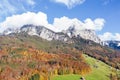 Switzerland in autumn. Alps, Mythen region Royalty Free Stock Photo