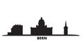 Switzerland, Bern city skyline isolated vector illustration. Switzerland, Bern travel black cityscape