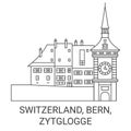 Switzerland, Bern, Zytglogge travel landmark vector illustration