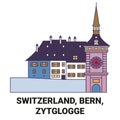 Switzerland, Bern, Zytglogge travel landmark vector illustration