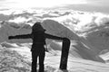 Breathtaking view from the Swiss Alps from Weissfluhjoch at Davos-City