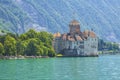 Switzerland - Canton Vaud - Beautiful view of Chillon castle Royalty Free Stock Photo