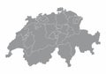 Switzerland cantons map Royalty Free Stock Photo