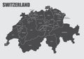 Switzerland cantons map Royalty Free Stock Photo