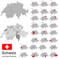Switzerland and cantons Royalty Free Stock Photo