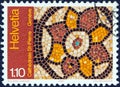 SWITZERLAND - CIRCA 1981: A stamp printed in Switzerland shows a mosaic from St. Pierre Cathedral, Geneva, circa 1981. Royalty Free Stock Photo