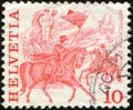 SWITZERLAND - CIRCA 1984: stamp 10 Swiss centimes printed by Swiss Confederation, shows Sechselauten, Zurich