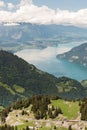 Switzerland Cog Railway with Alps and lake Thunersee Royalty Free Stock Photo