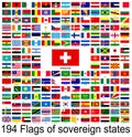Switzerland, collection of vector images of flags of the world