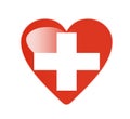 Switzerland 3D heart shaped flag