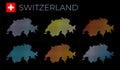 Switzerland dotted map set. Royalty Free Stock Photo