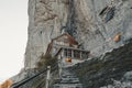 Switzerland, Ebenalp - September 27, 2018: famous mountain inn A
