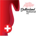 Switzerland flag, happy swiss national day - Vector Royalty Free Stock Photo