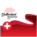 Switzerland flag, happy swiss national day - Vector Royalty Free Stock Photo