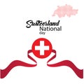 Switzerland flag, happy swiss national day - Vector Royalty Free Stock Photo