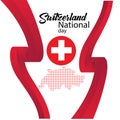 Switzerland flag, happy swiss national day - Vector Royalty Free Stock Photo