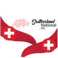 Switzerland flag, happy swiss national day - Vector Royalty Free Stock Photo