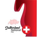 Switzerland flag, happy swiss national day - Vector Royalty Free Stock Photo