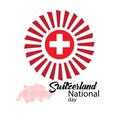 Switzerland flag, happy swiss national day - Vector Royalty Free Stock Photo