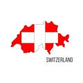 Switzerland flag map. The flag of the country in the form of borders. Stock vector illustration isolated on white background Royalty Free Stock Photo