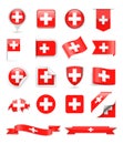 Switzerland Flag Vector Set Royalty Free Stock Photo