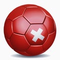 Switzerland flag on soccer ball Royalty Free Stock Photo