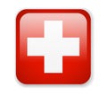 Switzerland flag. Square bright Icon on a white background