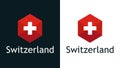 Vector icon of Swiss flag on black and white Royalty Free Stock Photo