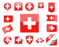 Switzerland Flag Vector Set Royalty Free Stock Photo