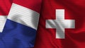 Switzerland and France Realistic Flag Ã¢â¬â Fabric Texture Illustration