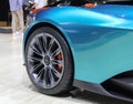 Switzerland; Geneva; March 10, 2019; Aston Matrin Vanquish Vision Concept, right rear wheel; The 89th International Motor Show in