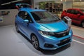 Switzerland; Geneva; March 8, 2018; Blue Honda Jazz; The 88th In Royalty Free Stock Photo