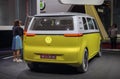 Switzerland; Geneva; March 10, 2018; Volkswagen Buzz - rear side; the 88th International Motor Show in Geneva from 8th to 18th of