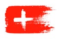 Switzerland grunge flag, brush strokes painted flag, isolated on white background, illustration.