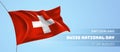 Switzerland happy national day greeting card, banner vector illustration Royalty Free Stock Photo