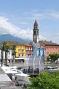 Switzerland: The historic clock tower in Ascona City