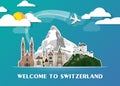 Switzerland Landmark Global Travel And Journey paper background.