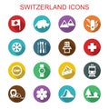 Switzerland long shadow icons
