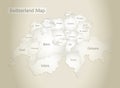 Switzerland map, administrative division with names, old paper background Royalty Free Stock Photo
