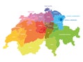 Switzerland - map of cantons Royalty Free Stock Photo