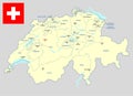 Switzerland map - cdr format Royalty Free Stock Photo