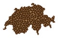 Switzerland - map of coffee bean