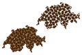 Switzerland - map of coffee bean