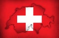 Switzerland map flag country cartography Royalty Free Stock Photo