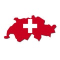 Switzerland Map Flag,Switzerland Map with Flag Vector Royalty Free Stock Photo