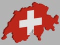 Switzerland Map flag Vector 3D illustration Eps 10 Royalty Free Stock Photo