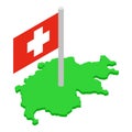 Switzerland map icon, isometric style Royalty Free Stock Photo