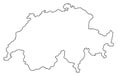 Switzerland map outline vector illustration Royalty Free Stock Photo