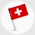 Switzerland map pin flag. 3D realistic vector illustration Royalty Free Stock Photo