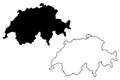 Switzerland map vector Royalty Free Stock Photo